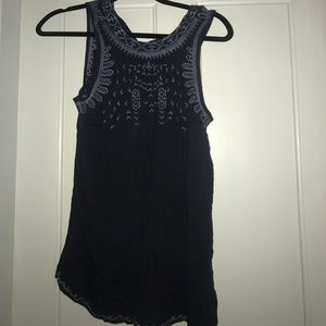 Brand new navy embroidered tank